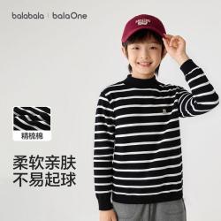 巴拉巴拉 童装儿童半高领毛衣男童女童针织衫2025秋冬打底衫保暖毛衫