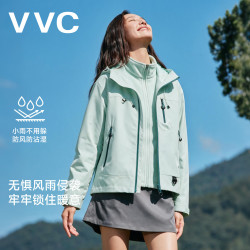 VVC 三合一冲锋衣 防风防水 绒布绿 XL 女士风衣