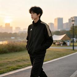 阿迪达斯 儿童秋季宽松经典百搭舒适立领跑步运动户外休闲立领夹克