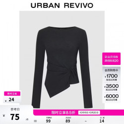 UR UWM460190 一字领扭结长袖T恤