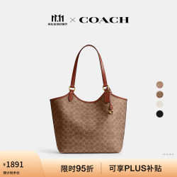 COACH 经典标志DAY 单肩包斜挎包女包B4/棕黄色 锈红色