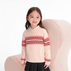 巴拉巴拉 纯棉中大儿童毛衣男童女童针织衫春秋冬季款新年服校服内搭神器