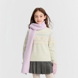 巴拉巴拉 童装女童毛衫儿童宝宝冬季费尔岛针织衫甜美百搭亲肤舒适