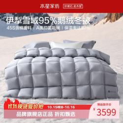 水星家纺 A类抑菌阻螨95%鹅绒冬被芯防钻绒秋冬羽绒被子 寒域静暖抗菌鹅绒冬被200cm×230cm