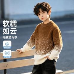 小猪班纳 儿童毛衣26新款男女大童冬季厚实保暖毛衫中大童百搭套头针织衫