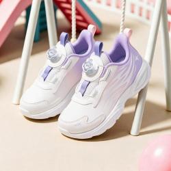 特步 鞋底轻弹舒适耐磨抗造女幼小童秋季新品旋钮扣跑步鞋
