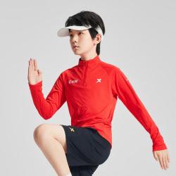 特步 轻薄舒适柔软透气简约耐看男中大童春日常百搭户外百搭长袖针织衫