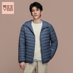 鸭宝宝 YBB/鸭宝宝2026秋冬新款轻薄羽绒服男连帽短款轻羽绒时尚外套C