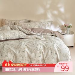 AIDLI 纯棉床上四件套40支纯棉 被套床单被罩床上用品双人全棉套件 初秋 200*230cm四件套（1.5/1.8m床）