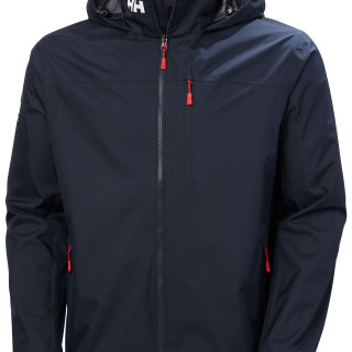 HELLY HANSEN, HH Helly-Hansen H/H哈雷汉森 HELLY HANSEN男士Crew 2.0防水防风连帽夹克外套城市通勤日常休闲 597 Navy Medium