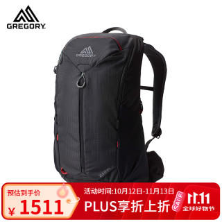 格里高利 ZULU探迹LT 男子轻量化户外旅行徒步登山包双肩包 24L-火山黑 24L-黑色