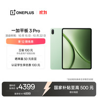 一加 平板 3 Pro 13.2英寸平板电脑 第五代骁龙8至尊版 12GB+512GB 浅绿 办公学习游戏平板