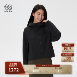KOLON SPORT 透湿防泼水防风 女士软壳夹克 黑色BK