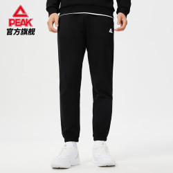 匹克 DF334007 加绒束脚 黑色 L 运动裤