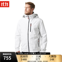 HELLY HANSEN, HH HELLY HANSEN Crew Midlayer Jacket 2.0 抓绒内衬软壳衣 白色 XL