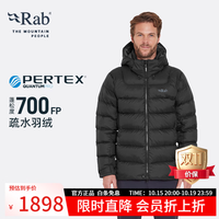 Rab 24秋冬Ascent男士连帽保暖防风疏水700蓬防寒羽绒服 QDE-67 黑色BLK S