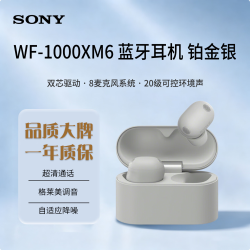 索尼 WF-1000XM6 智能AI降噪  真无线蓝牙耳机 铂金银