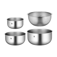 双立人 Prep多用盆SML+沥水篮L4件套 食品级不锈钢 厨房小工具