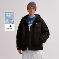 TEENIE WEENIE 小熊男装简约舒适时尚潮流三防棉服冬户外休闲风连帽保暖棉衣