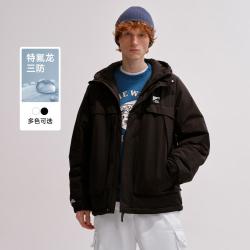 TEENIE WEENIE 小熊男装简约舒适时尚潮流三防棉服冬户外休闲风连帽保暖棉衣