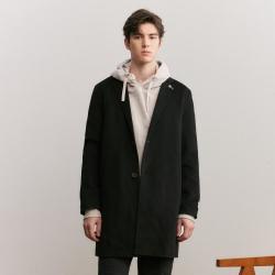 TEENIE WEENIE 毛呢大衣男春秋款简约手缝羊毛混纺中长款大衣外套男
