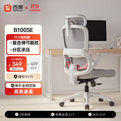 西昊 人体工学椅 弹弓骶枕  B100Se云白 无脚踏 弹弓骶枕