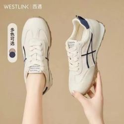 西遇 厚底春秋季小白鞋百搭款阿甘鞋女士运动鞋