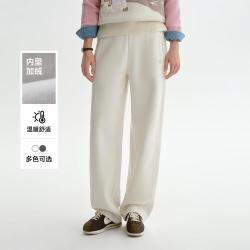 TEENIE WEENIE 加绒卫裤小熊女装春秋时髦休闲宽松舒适柔软松弛感直筒裤