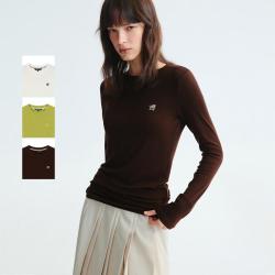 TEENIE WEENIE 小熊女装春秋时尚刺绣圆领长袖T恤打底衫