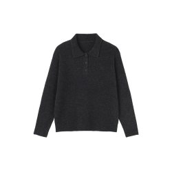 無印良品 MUJI 无印良品 MUJI 女式羊毛混毛圈花式线POLO针织衫羊毛衫冬毛衣女装