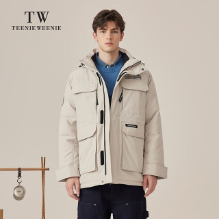 值友专享：TEENIE WEENIE 三防机能工装风字母连帽羽绒服