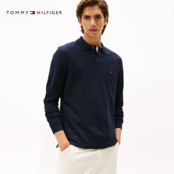 TOMMY HILFIGER Tommy秋冬男装1985系列珠地网眼商务休闲长袖T恤POLO