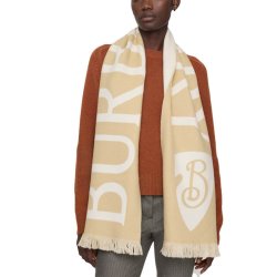 BURBERRY 香港直邮Burberry 专柜款双色羊毛大子母徽标骑士围巾 810956