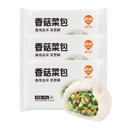 巴比 馒头香菇菜包300g*3袋18个