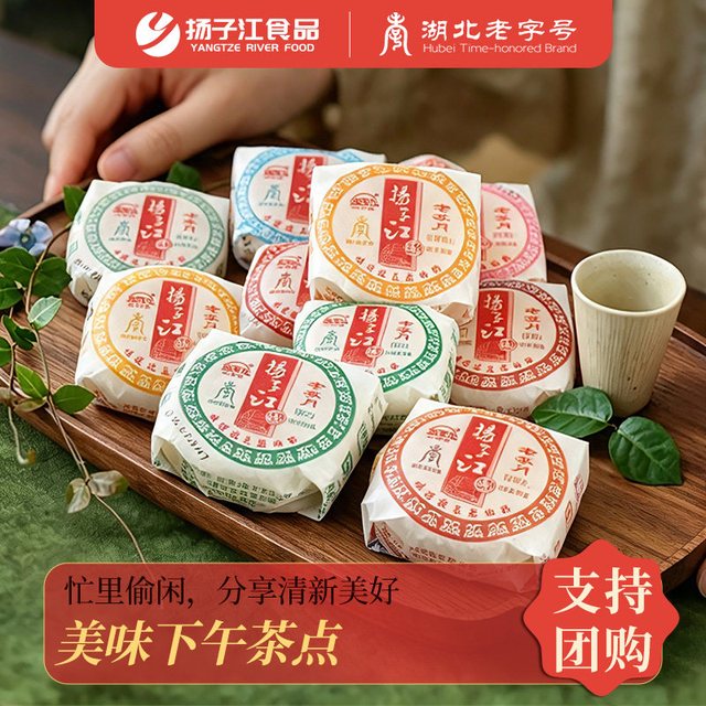 扬子江(食品) 老式酥皮月饼中秋豆沙莲蓉蛋黄馅馅饼苏式月饼10个组合500g
