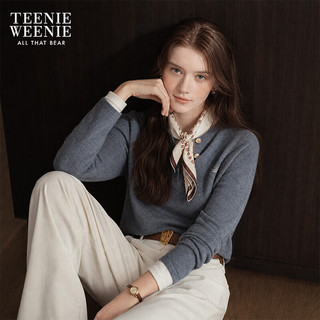 TEENIE WEENIE 含绵羊毛 假两件撞色针织衫 灰色 S