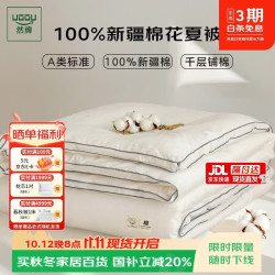 然牌 棉花被子夏凉被 A类100%棉花被子薄空调被 千鸟格2x2.3米