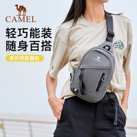 骆驼 休闲胸包斜挎包单肩包运动包女包 573C165030A 深灰色