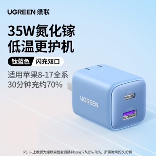 绿联 【18/Duo专属】绿联45W双C口充电头适用苹果18Promax充电器iphone17快充16iPad手机数据线pd氮化镓多插头套装