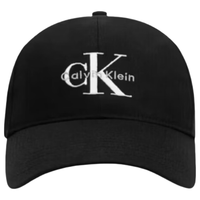 Calvin Klein 正面字母刺绣logo 棉质 黑色 鸭舌帽