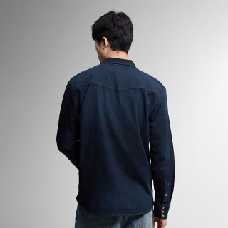 Lee LMT013184 翻领Logo设计 深蓝色 M 男士衬衫