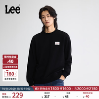 Lee 26秋冬新品舒适版圆领Logo贴布男款长袖卫衣休闲潮流