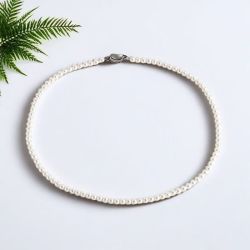 XIYOOMI 高品质珍珠项链 施家正圆锁骨链 轻奢叠戴ins百搭项链女 4mm-元宝扣