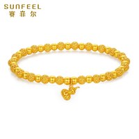 赛菲尔 黄金手链女葫芦手串足金999.9古法黄金福禄手链情人节送礼