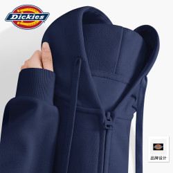 Dickies 重磅连帽拉链卫衣男春秋款美式潮牌开衫情侣美式休闲大码男外套
