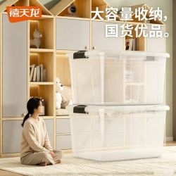 禧天龙 高透收纳箱 56.3*42.5*32.3cm 特大号 三个