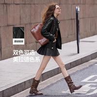 唐狮 2026秋季女皮衣外套立领简约时尚百搭高级感短款外套女式外套