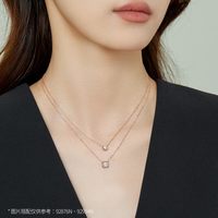 88VIP：周生生 18K白色及玫瑰色黄金炫幻小气泡钻石项链92876N