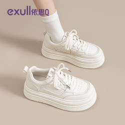 依思Q 依思 Q（exull）小白鞋女2026秋季新款轻便休闲鞋增高厚底板鞋女 限时五折