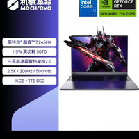 机械革命 旷世X 酷睿7 245HX/RTX5070 2.5K 300hz 16寸独显电竞游戏本笔记本